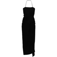 iro robe longue isidara à design plissé - noir