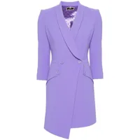 elisabetta franchi robe courte en crêpe à design asymétrique - violet