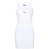 off-white robe courte à logo imprimé - blanc