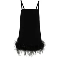 pinko robe courte à détail de plumes - noir