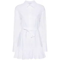 patou robe-chemise à ourlet péplum - blanc
