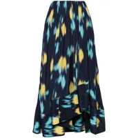 lanvin jupe asymétrique à motif abstrait - bleu
