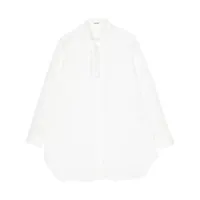 yohji yamamoto chemise en coton à col lavallière - blanc