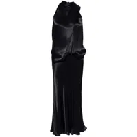 marques'almeida robe longue en satin à design drapé - noir