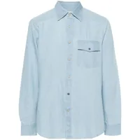 paul smith chemise en jean à col italien - bleu