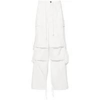 entire studios pantalon droit en coton à poches cargo - blanc