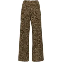 r13 pantalon ample à imprimé léopard - marron