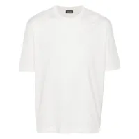 zegna t-shirt à fentes latérales en coton - blanc