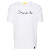 drumohr t-shirt en coton à logo imprimé - blanc