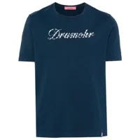 drumohr t-shirt en coton à logo imprimé - bleu
