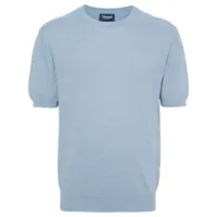 drumohr t-shirt à effet tissu éponge - bleu