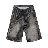 camperlab short en jean à imprimé abstrait - noir