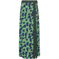 dvf diane von furstenberg jupe longue latrice à fleurs - vert