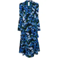 dvf diane von furstenberg robe-portefeuille pheonix à design réversible - bleu