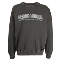 neighborhood sweat en coton à logo imprimé - gris