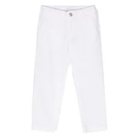 dondup kids pantalon chino en coton - blanc