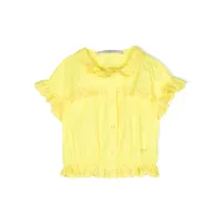 philosophy di lorenzo serafini kids chemise volantée à logo brodé - jaune