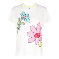mira mikati t-shirt à fleurs brodées - blanc