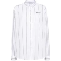 pushbutton chemise rayée à logo brodé - blanc