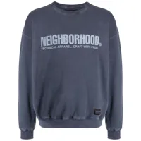 neighborhood sweat en coton à logo imprimé - bleu