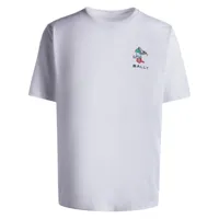 bally t-shirt en coton à logo brodé - blanc