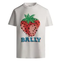 bally t-shirt à imprimé fraise - blanc