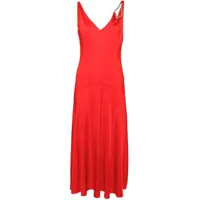 lanvin robe mi-longue à détails appliqués - rouge