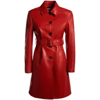 bally manteau en cuir nappa - rouge