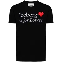 iceberg t-shirt en coton à slogan imprimé - noir