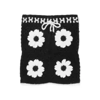 nessi byrd kids jupe en crochet à fleurs - noir