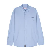 martine rose chemise en coton à logo brodé - bleu
