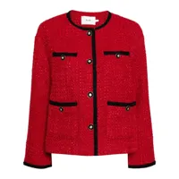 b+ab veste en tweed à bords contrastants - rouge