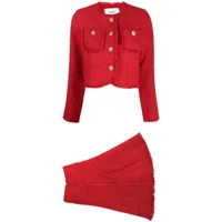 b+ab tailleur-jupe en tweed - rouge
