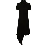 yohji yamamoto robe-polo à coupe asymétrique - noir