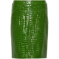 tom ford minijupe cuir à effet peau de crocodile - vert