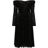 nissa robe mi-longue à épaules dénudées - noir