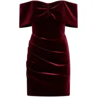 nicholas robe courte en velours à design drapé - rouge