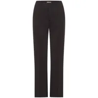 nicholas pantalon droit lillianna à design plissé - noir
