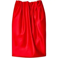 simone rocha jupe crayon à design plissé - rouge