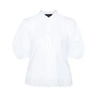 simone rocha chemise en coton à manches bouffantes - blanc