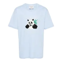 iceberg t-shirt en coton à logo brodé - bleu