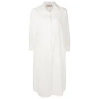 adriana degreas robe-chemise en coton à manches longues - blanc