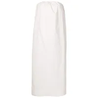 adriana degreas robe mi-longue en coton à épaules dénudées - blanc