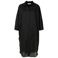 adriana degreas robe-chemise en coton à manches longues - noir