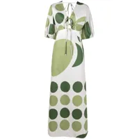 adriana degreas robe longue à imprimé abstrait - vert