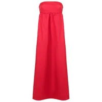 adriana degreas robe longue à design sans bretelles - rouge