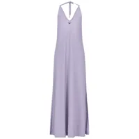 emporio armani robe longue en coton à logo appliqué - violet