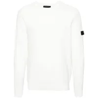 peuterey pull en coton à patch logo - blanc