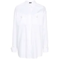 elisabetta franchi chemise en popeline de coton - blanc