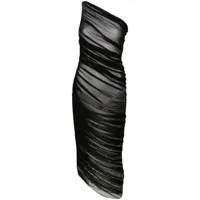 norma kamali robe longue diana à une épaule - noir